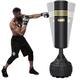 Dripex Freestanding Punch Bag MMA Punching Bag Boxing Partner Boxing Trainer Heavy Duty Punch Bag with 12 Suction Cups Base for Adult & Youth, Black