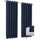 Silverthorn SOFT FURNISHINGS CHENILLE CURTAINS – CANTERBURY – LINED -BLACKOUT, RING TOP, 240gsm Medium Weight (Navy, 165 x 137cm (65"x 54"))