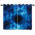 YONGFOTO 117x183cm Blue Galaxy Blackout Curtains Magical Black Hole Milky Way Starry Sky Outer Space Themed Window Curtains for Living Room Kids Girls Boys Room Drapes Decor, 2 Panel Set With Holes