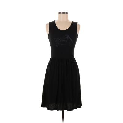 French Connection Casual Dress - A-Line Scoop Neck Sleeveless: Black Print Dresses - Women's Size 6