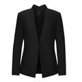 Women's Black Nicole Seasonless Extra Fine Merino Wool Crossover Collar Blazer XXL Seragyi