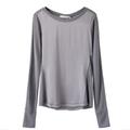 Women's Grey Electra Silk Long Sleeve Top Medium Voya