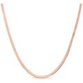 Women's Large Herringbone Sterling Silver Flat Snake Chain - Rose Gold Spero London