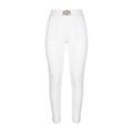 Women's White Ribbed Pocket Pants Bianco Extra Small Balletto Athleisure Couture