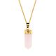 Women's Open Heart Crystal Gold Pendant Necklace - Rose Quartz Charlotte's Web Jewellery