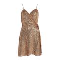 Women's Eloise Sequin Wrapdress In Gold Medium Roses are Red