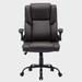 Inbox Zero Kopko Executive Chair Upholstered, Leather in Gray/Black/Brown | 29.9 W x 20.4 D in | Wayfair E995506E9E5E41A89CC32E49AF95E54E
