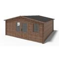 Abri de jardin en bois - 25m2 - 5x5m - Traité - Ep. 28mm - Couleur: marron - Marron