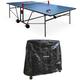 Table de ping pong indoor bleue. avec 2 raquettes et 3 balles. utilisation intérieure + Housse en