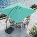 Grand Patio x Sunbrella 10 ft Square Deluxe Napoli Curvy Aluminium Offset Umbrella (Canvas Aruba Square)