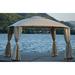 GZXS Quality Double Tiered Grill Canopy Outdoor Bbq Gazebo Tent With Uv Protection Beige