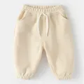 Jeans en molleton pour enfants en bas âge pantalons pour bébés garçons et filles couleur unie