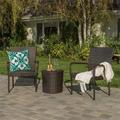 Afuera Living Modern / Contemporary Outdoor Brown 3 Pc Stacking Chair Chat Set