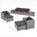 Afuera Living Modern / Contemporary Outdoor 4 Seater Chat Set with Fire Pit Gray
