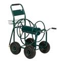 Hose Cart Garden Hose Reel Cart Reel Cart with Wheels Heavy Duty Outdoor Water Planting Truck with Storage Basket Hose Reel Cart Metal Garden Lawn Water Truck 4 Wheels(Green)