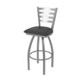 Holland Bar Stool 25 in. Jackie Swivel Outdoor Counter Stool with Breeze Graphite Seat Stainless Steel