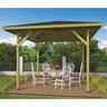 Gazebo in Legno kiosk economy Tetto in Legno 340 x 340 cm - Antivento - Onlywood