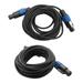 2 Pack 25 Ft Male Speakon to Speakon Cables Professional 12 Gauge AWG Audio Cord DJ Speaker Cable Wire with Twist Lock