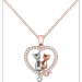 SEMIMAY Creative Personality Heart Shaped Two Color Cat Women s Collarbone Necklace Heart Necklace Women s Fashion