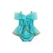 Baby Girls Summer Casual Tutu Romper Blue Short Sleeve Off Shoulder Tulle Romper