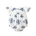 Inevnen Baby Girl Summer Romper Fly Sleeve Tie-up Back Round Neck Floral Print Bodysuit