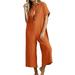 Women s Rompers And Jumpsuits Women Summer Short Sleeve Button Down Pockets Jumpsuits Rompers