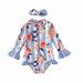 DxhmoneyHX Kids Girls One Piece Swimsuit Ruffle Long Sleeve Bathing Suit and Hairband Two Piece Sets Little Girls Floral Print Beach Swimwear