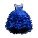 B91xZ Floral Dress Kids Children Toddler Baby Girls Spring Summer Tulle Sequins Glitter Dress for Tulle Sleeve Dress Blue 14-15 Years