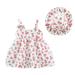 Girl s Summer Dresses Sleeveless Midi Dresses Floral Print White 100