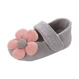 6-9 Months Baby Girls Shoes Infant Mary Jane Flats Princess Wedding Dress Baby Sneaker Shoes Toddler Kid Baby Girls Princess Cute Toddler Flowers Soft Sole Solid Color Shoes Gray