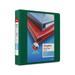 Staples Heavy-Duty 1 1/2 3-Ring View Binder with D-Rings and Four Interior Pockets Dark Green