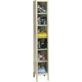 Hallowell Global Industrial Six Tier 6 Door Unassembled Clear View Locker Tan - 12 x 18 x 12 in.