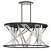 Eurofase Lighting-35645-016-Sarise Oval Chandelier 7 Light Black Finish with Chrome/Clear Glass
