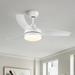 42 In Intergrated LED Ceiling Fan Lighting with White ABS Blade for Living Room Bedroom Office