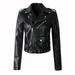 Pgeraug Winter Coats for Women Women Ladies The Belt Leather Racing Style Biker Jacket Womens Tops Black 2Xl