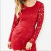 Urban Outfitters Shorts | Kimchi Blue Urban Outfitters Lace Romper 2 Nwt Red Long Sleeve | Color: Red | Size: 2