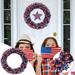 4th of July Wreath Decor for Independence Day Patriotic Wreath Decorations Outdoor Hanging Wreaths Door Window Decor for Veterans Day Memorial Day Home Wall Decor Outside