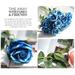 Pjtewawe 3Packs 51cm/20.07in Blue Artificial Roses Flowers Simulation Rose Wedding Bouquetss Fake Floral Rose Flower Silk Flower Hand Tied Bouquet Home Decor Wedding Decoration