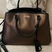 Coach Bags | Coach Two-Tone Copper-Brown And Black Hand Bag With Shoulder Strap. Gorgeous! | Color: Black/Brown | Size: 9” X 12”