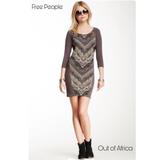 Free People Dresses | Free People Out Of Africa Mesh Cutout Mini Dress | Color: Gray | Size: Xs