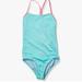 Nike Swim | Nike Girl S Solid Racerback One Piece Swimsuit 12 | Color: Blue/Pink | Size: 12g