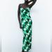 Zara Dresses | Black-Green Lingerie Style Print Dress Zara | Color: Green | Size: Xs