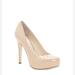 Jessica Simpson Shoes | Jessica Simpson Parisah Nude Patent Stiletto Heeled Faux Leather Platform Pumps | Color: Cream | Size: 6, Runs Small- Insoles Measure 9 Inches
