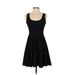 White Mark Casual Dress - A-Line Scoop Neck Sleeveless: Black Print Dresses - Women's Size Small