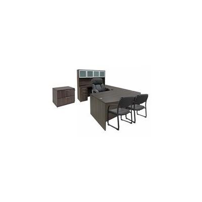 Office Desk & Chair Set for 12' x 15' Office - Charcoal Laminate