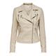 Only ONLGEMMA FAUX LEATHER BIKER OTW NOO Damen silver lining, Gr. 44, Futter, Biker Jacke in Lederoptik für