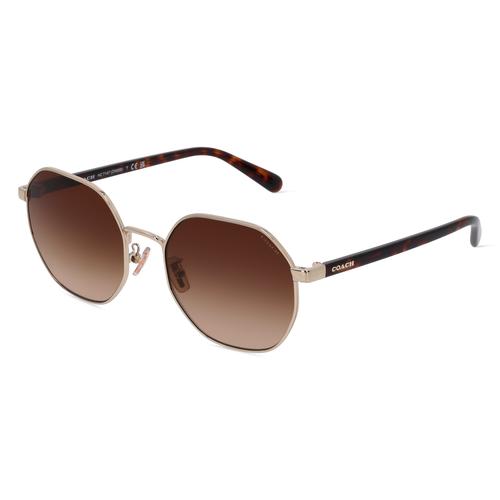 Coach HC7147 Damen-Sonnenbrille Vollrand Achteckig Metall-Gestell, gold