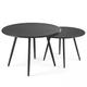 Lot de 2 tables basses de jardin en acier anthracite