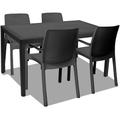 Frankystar - Prince + Regina - Set Da Pranzo Per Esterni Composto Da Tavolo 150X90 Cm e 4 Sedie Con