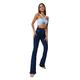 TRENDYOL Damen Trendyol Damen-jeans, Hohe Taille, Ausgestelltes Bein Hose Täglich, Dunkelblau, 44